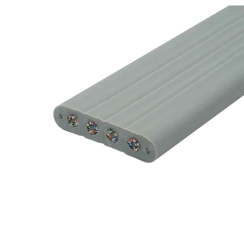 Çelik Telli ve 4 Cat6 Patch Kablolu Asansör Yassı Kablosu