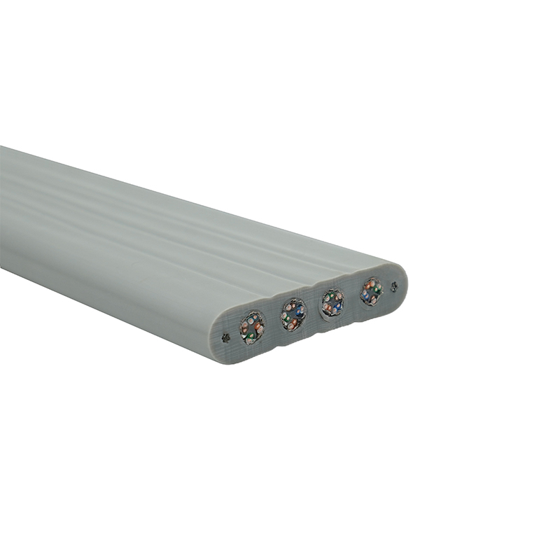 Çelik Telli ve 4 Cat6 Patch Kablolu Asansör Yassı Kablosu